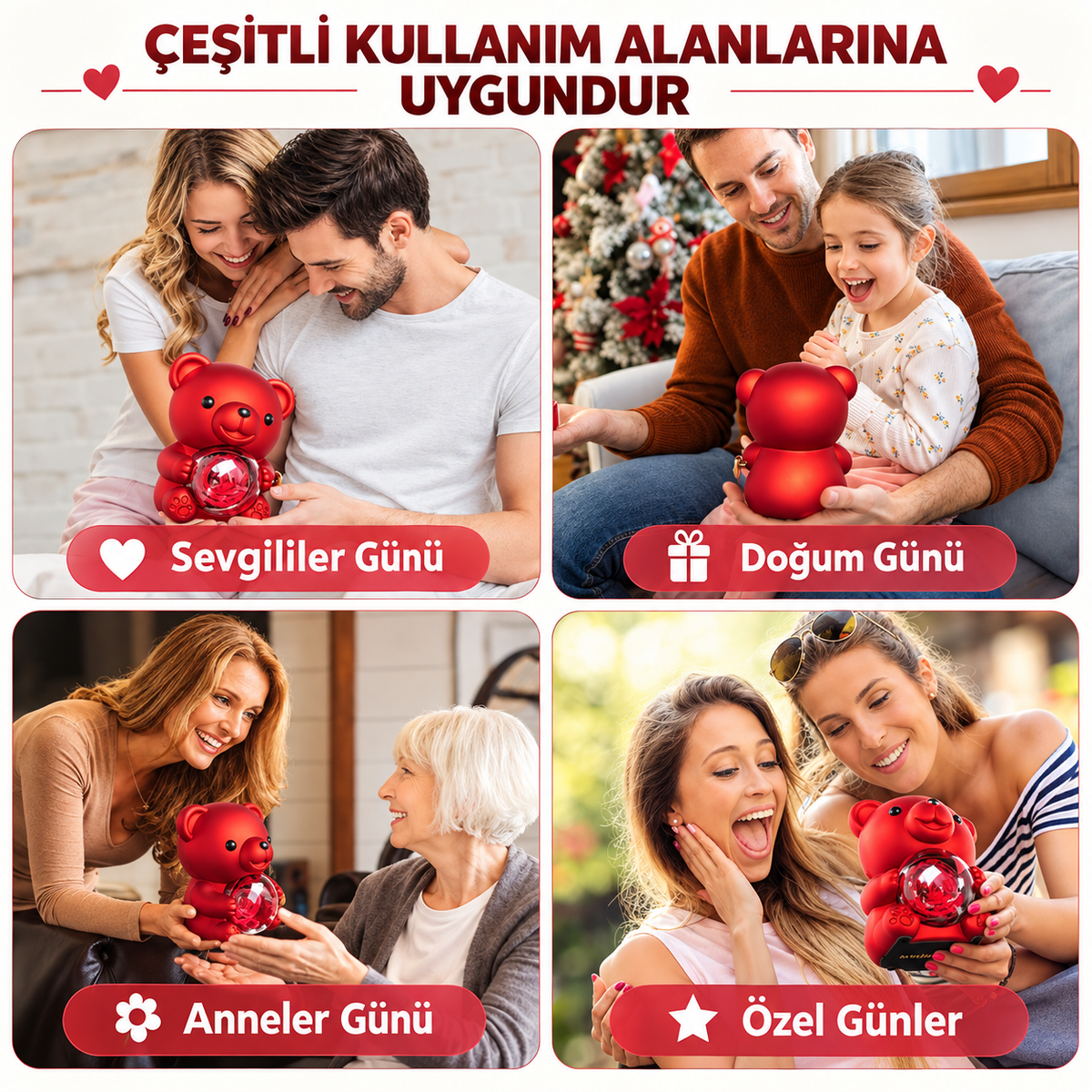 Sevimli ayıcık kutusunda aşk yüzüğü