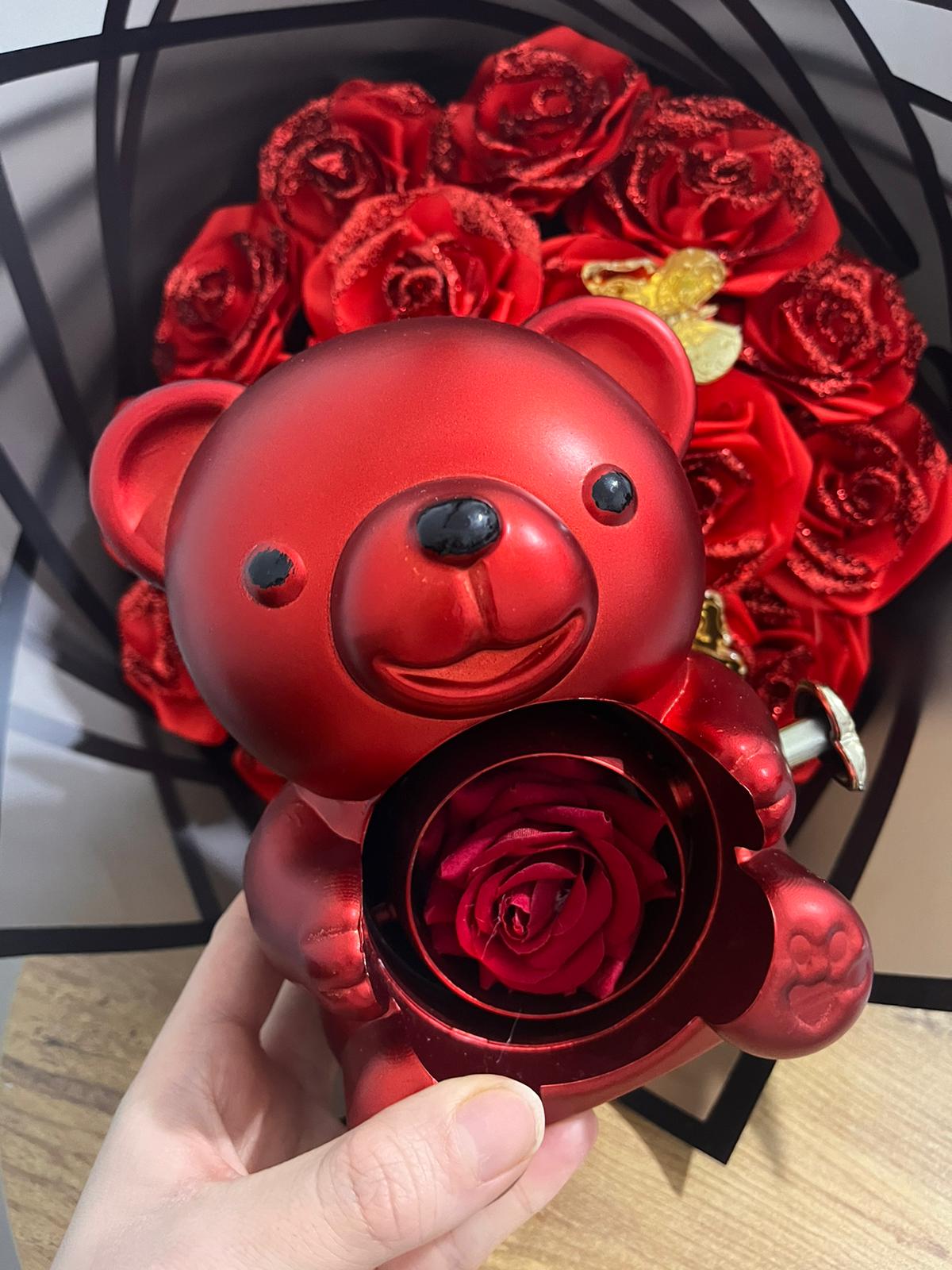 Sevimli Ayıcık İçinde İnci Kolye + Ciddi ilişki Yüzüğü