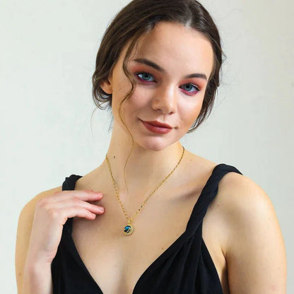 14 Ayar Altın Kaplama Gökyüzü Kolye - Mia Kolye