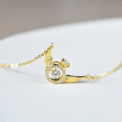 14 AYAR ALTIN KAPLAMA KANATLI YÜZÜK KOLYE - Mia Kolye