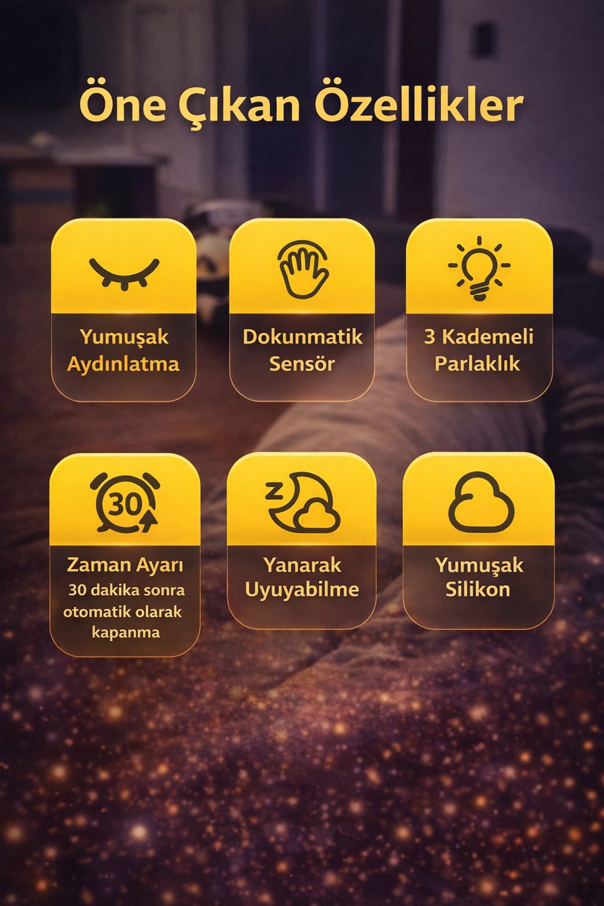 Işıklı Dokunmatik Panda Gece Lambası