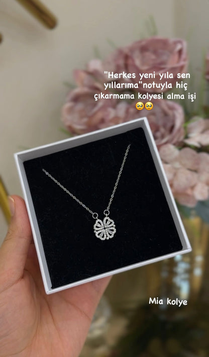 14 AYAR ALTIN KAPLAMA - AÇILABİLİR YONCA KOLYE