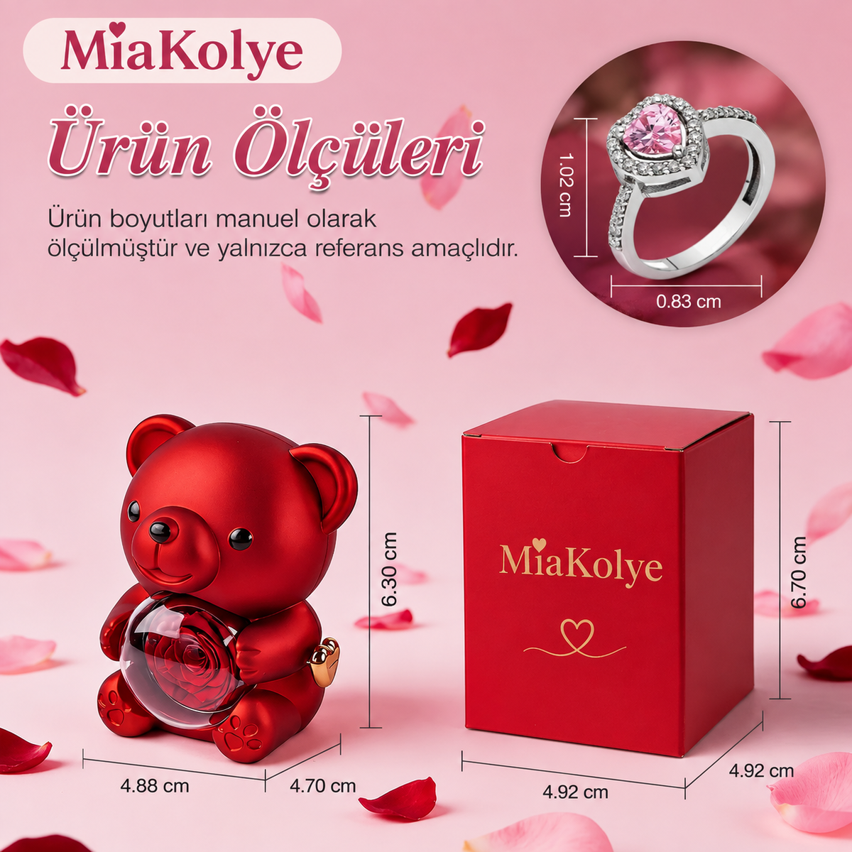 Sevimli ayıcık kutusunda aşk yüzüğü