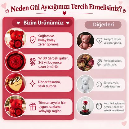 Sevimli ayıcık kutusunda aşk yüzüğü