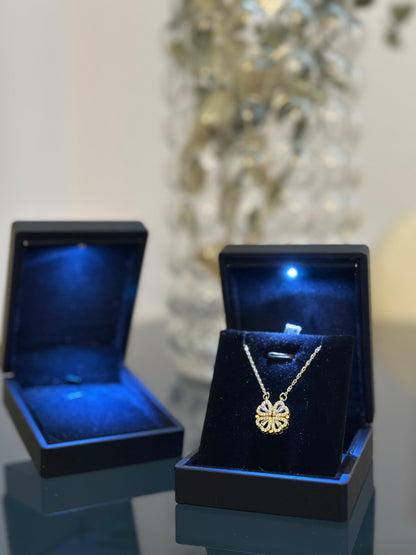 14 AYAR ALTIN KAPLAMA - AÇILABİLİR YONCA KOLYE