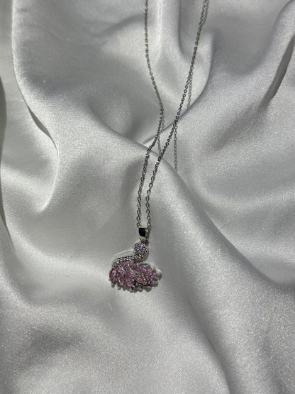 14 AYAR GÜMÜŞ KAPLAMA KUĞU KOLYE