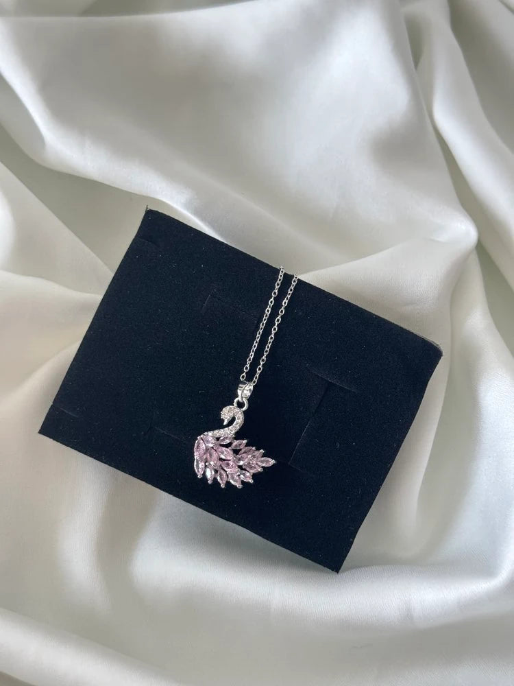 14 AYAR GÜMÜŞ KAPLAMA KUĞU KOLYE