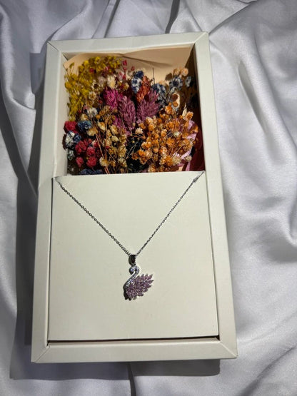 14 AYAR GÜMÜŞ KAPLAMA KUĞU KOLYE