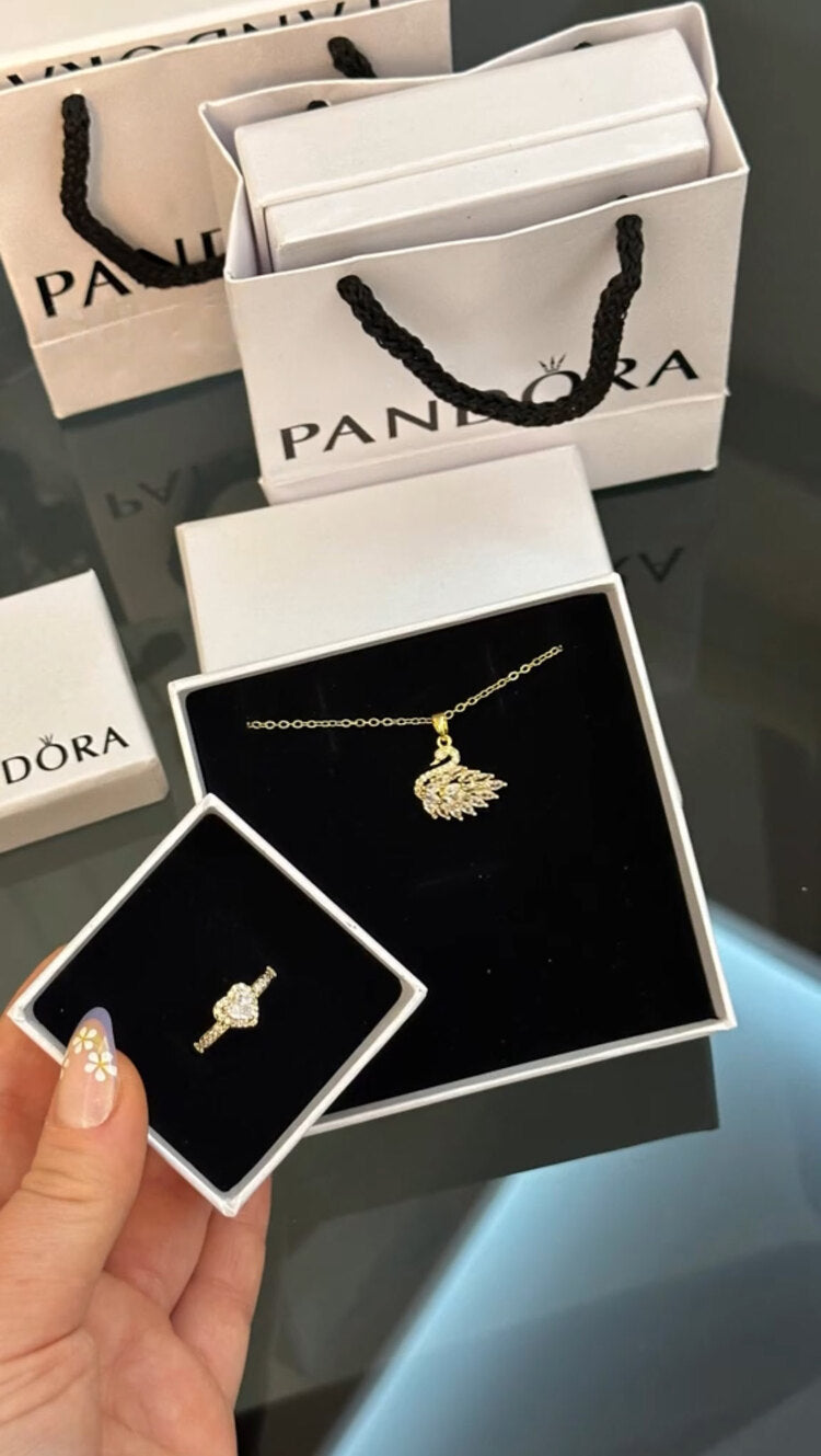 14 AYAR GÜMÜŞ KAPLAMA KUĞU KOLYE